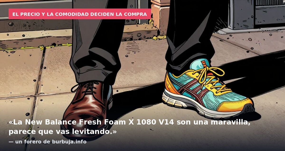 El precio y la comodidad deciden la compra: «La New Balance Fresh Foam X 1080 V14 son una maravilla, parece que vas levitando.» — un forero de burbuja.info