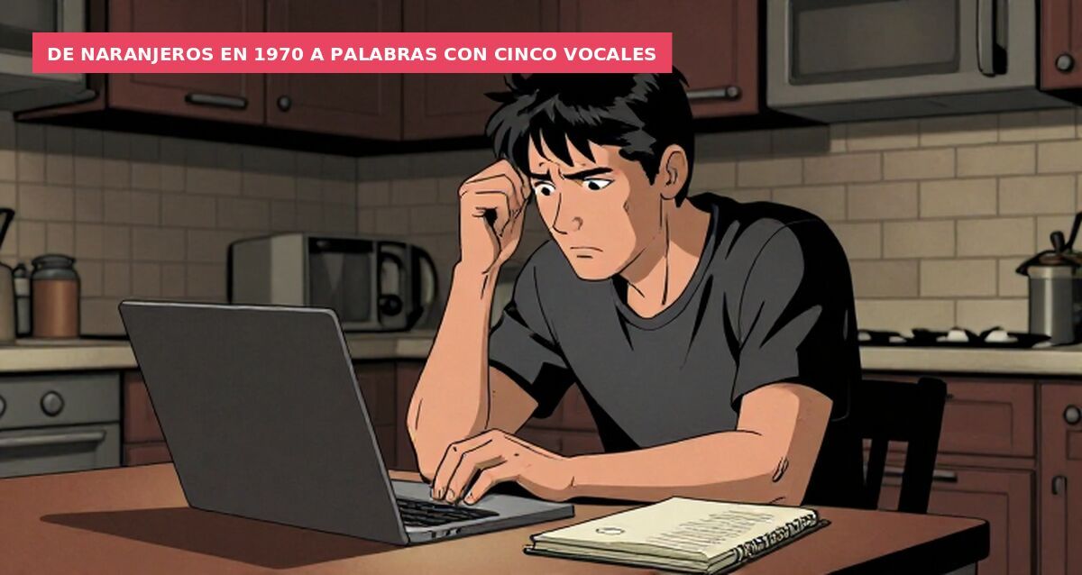 De naranjeros en 1970 a palabras con cinco vocales