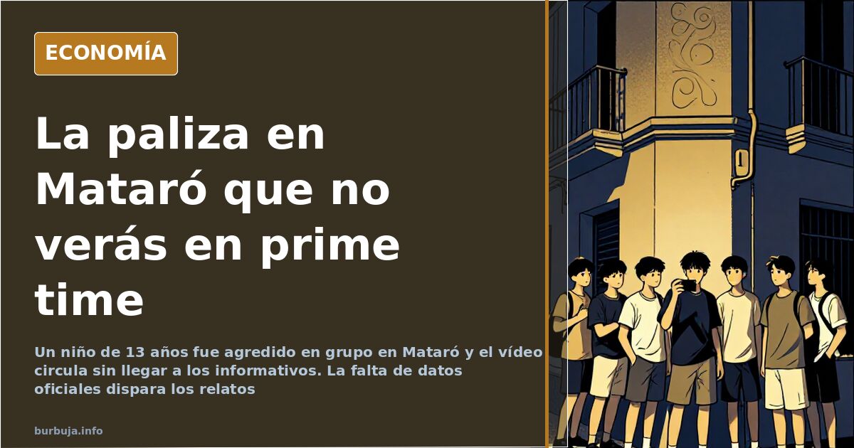 Ilustración editorial de una calle al anochecer con una figura solitaria bajo farolas, en alusión a la agresión en grupo en M
