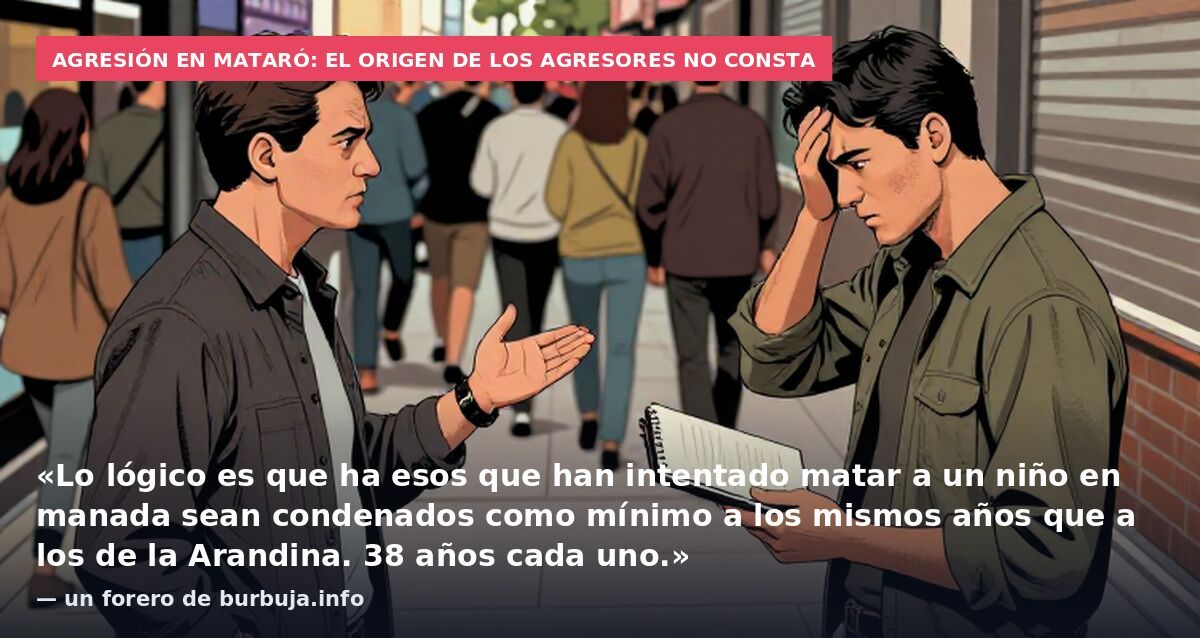 Agresión en Mataró: el origen de los agresores no consta: «Lo lógico es que ha esos que han intentado matar a un niño en manada sean condenados como mínimo a los mismos años que a los de la Arandina. 38 años cada uno.» — un forero de burbuja.info