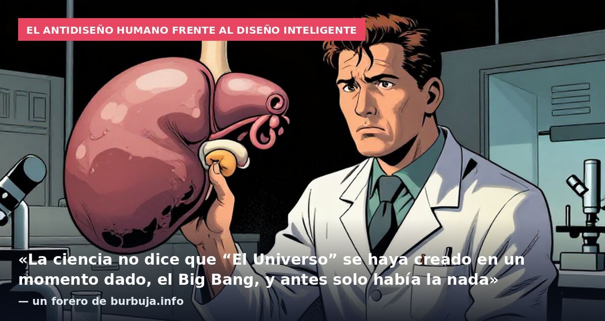El antidiseño humano frente al diseño inteligente: «La ciencia no dice que “El Universo” se haya creado en un momento dado, el Big Bang, y antes solo había la nada» — un forero de burbuja.info