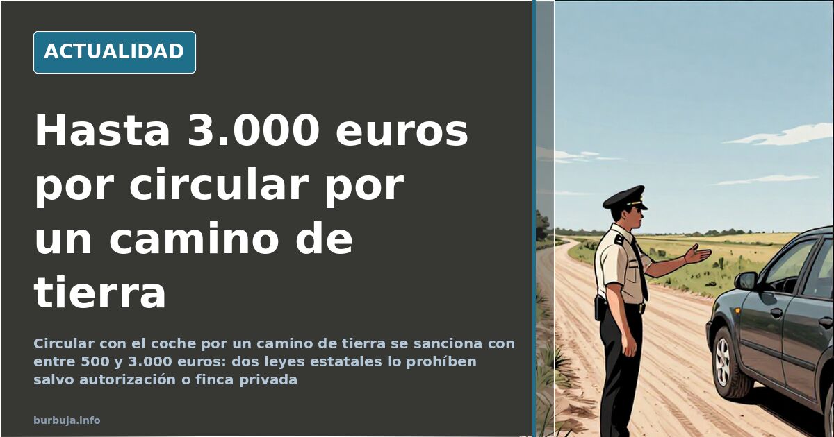 Driving on a dirt track: fines of €500 to €3,000