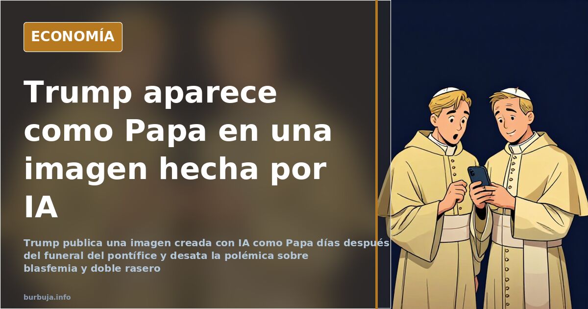 Ilustración de Donald Trump con hábito papal, imagen generada con inteligencia artificial
