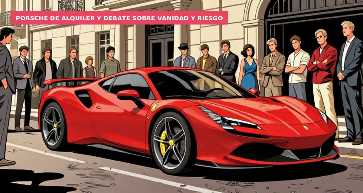Porsche de alquiler y debate sobre vanidad y riesgo
