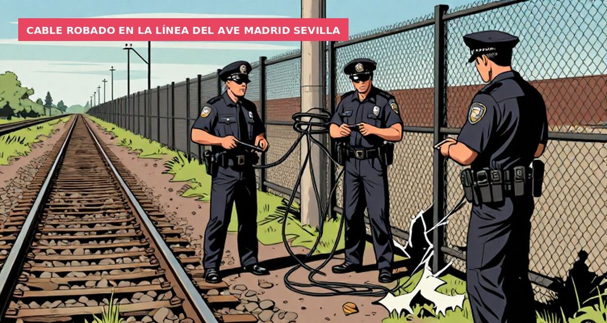 Cable robado en la línea del AVE Madrid Sevilla