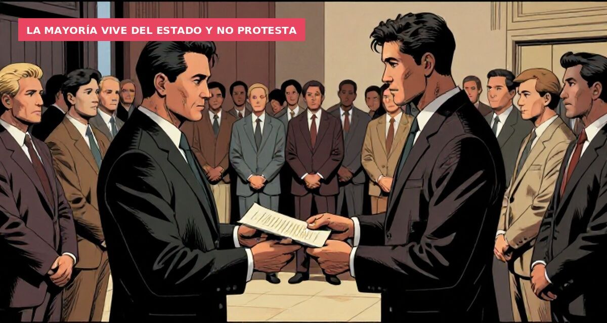 La mayoría vive del Estado y no protesta