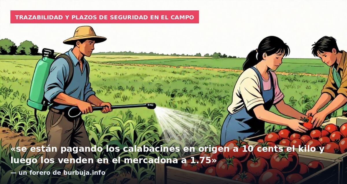 Trazabilidad y plazos de seguridad en el campo: «se están pagando los calabacines en origen a 10 cents el kilo y luego los venden en el mercadona a 1.75» — un forero de burbuja.info