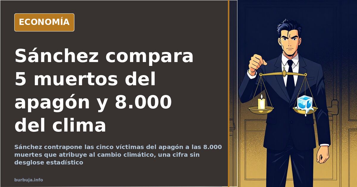 Sánchez contrasts 5 blackout deaths with 8.000 climate deaths
