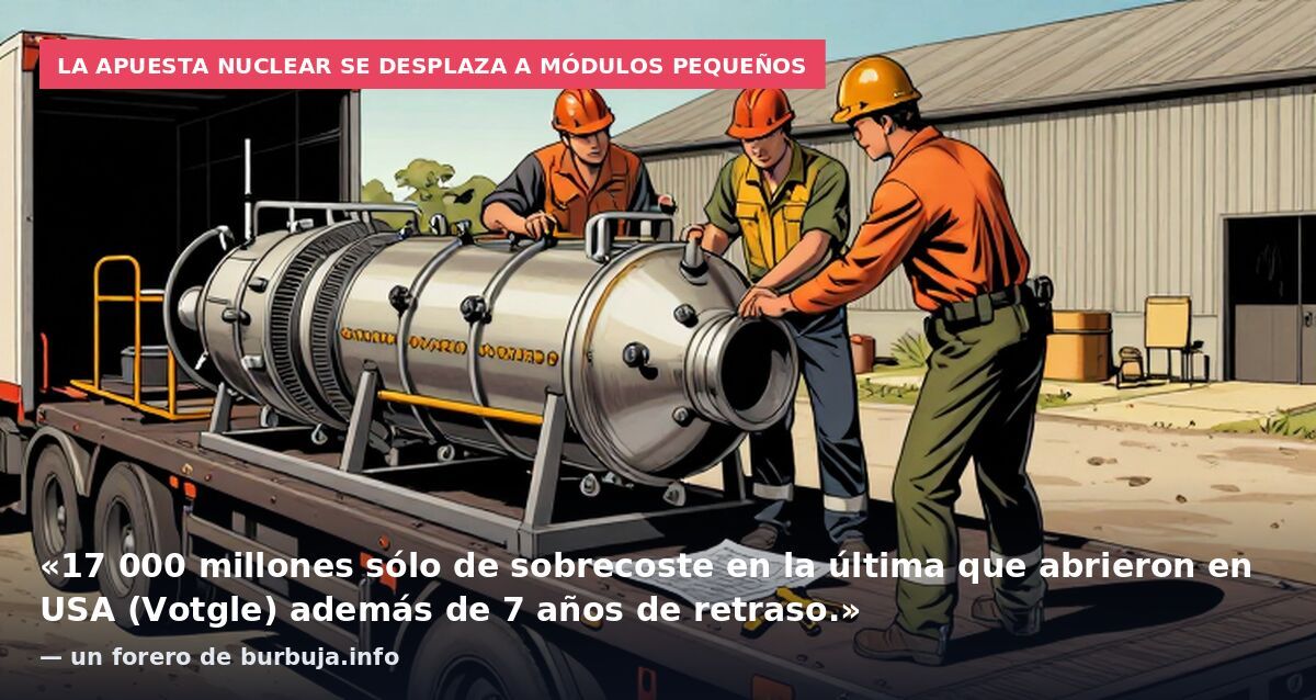 La apuesta nuclear se desplaza a módulos pequeños: «17 000 millones sólo de sobrecoste en la última que abrieron en USA (Votgle) además de 7 años de retraso.» — un forero de burbuja.info