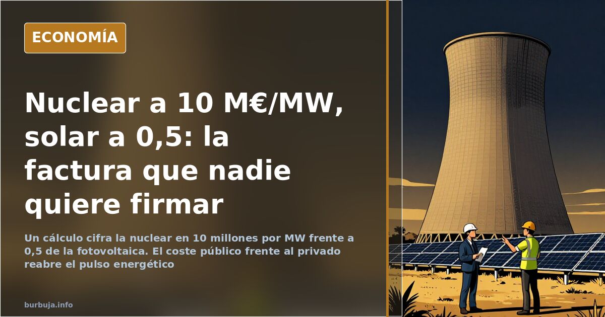 The real cost of a nuclear plant: €10m per MW versus €0.5m for solar