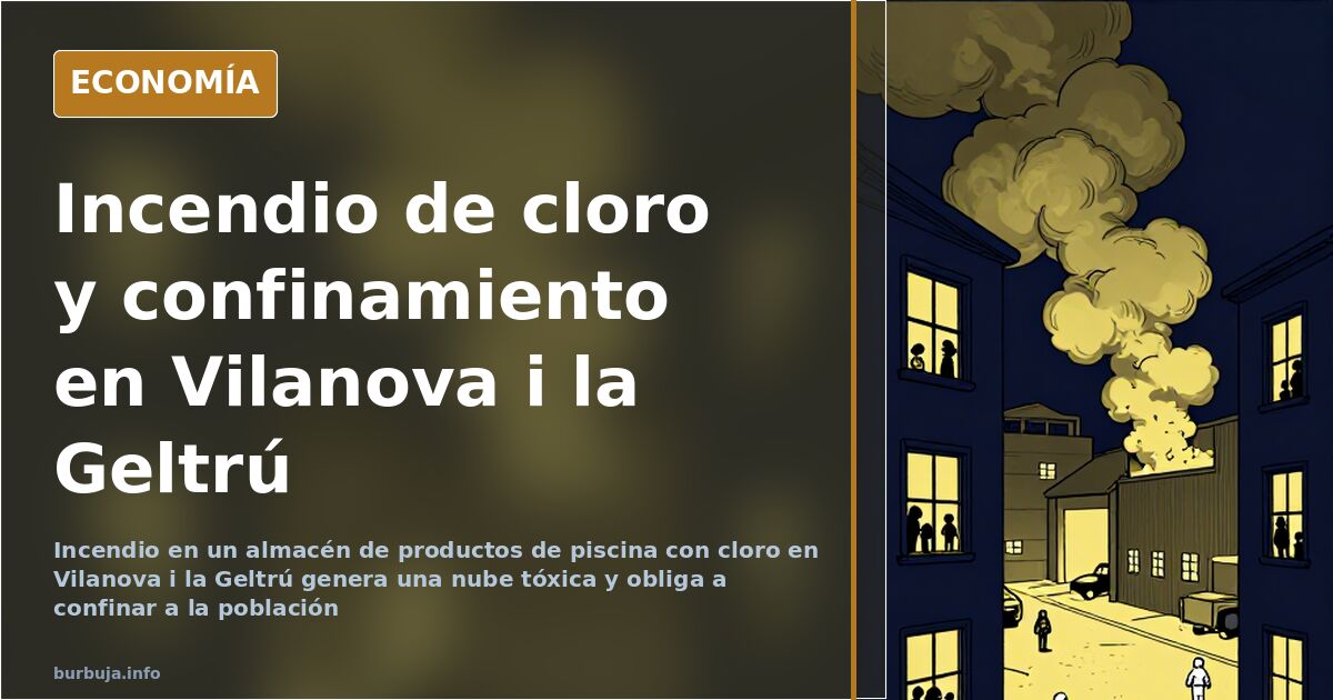 Confinados por un incendio de cloro en Vilanova i la Geltrú