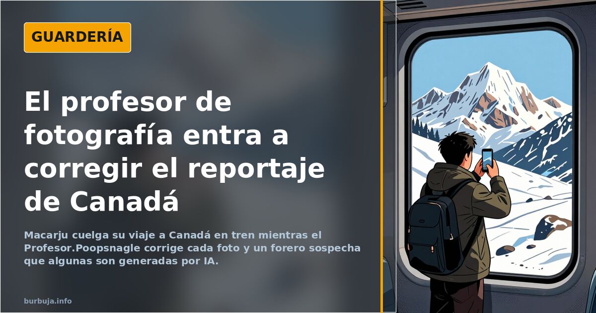 El profesor de fotografía entra a corregir el reportaje de Canadá