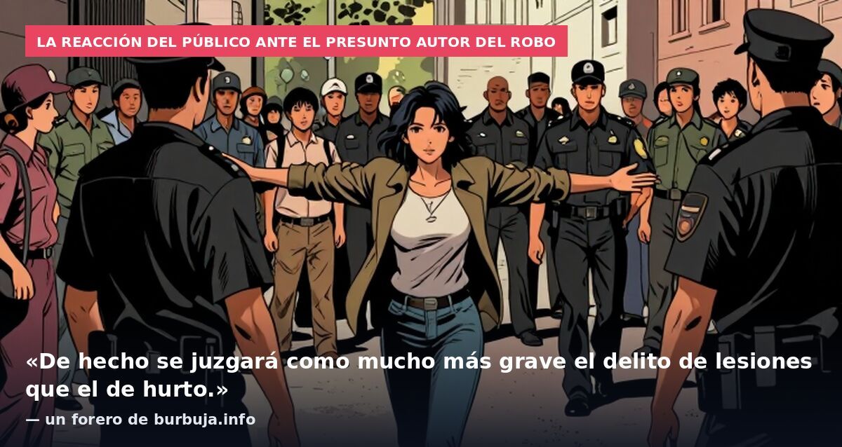 La reacción del público ante el presunto autor del robo: «De hecho se juzgará como mucho más grave el delito de lesiones que el de hurto.» — un forero de burbuja.info