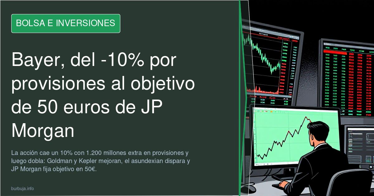 Bayer, del -10% por provisiones al objetivo de 50 euros de JP Morgan