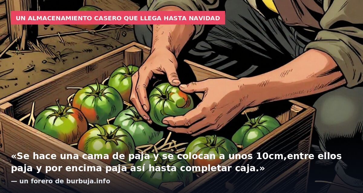 Un almacenamiento casero que llega hasta Navidad: «Se hace una cama de paja y se colocan a unos 10cm,entre ellos paja y por encima paja así hasta completar caja.» — un forero de burbuja.info