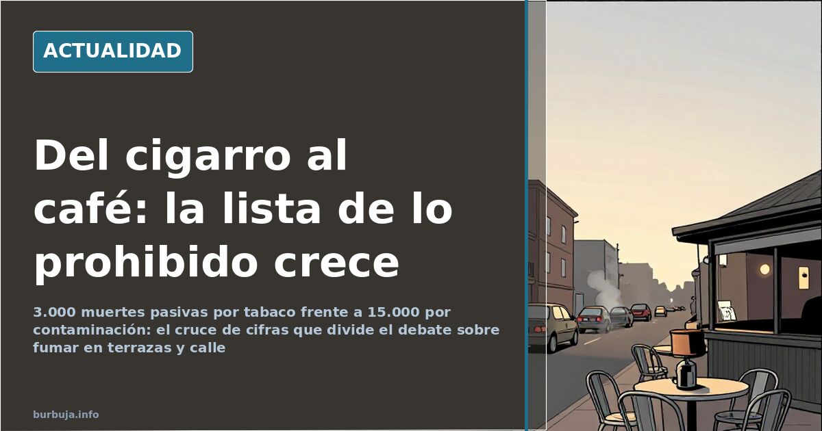 Terraza de bar con una mesa vacía y una cafetera sobre ella, junto a una calle urbana con tráfico al fondo