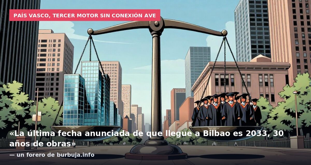 País Vasco, tercer motor sin conexión AVE: «La última fecha anunciada de que llegue a Bilbao es 2033, 30 años de obras» — un forero de burbuja.info