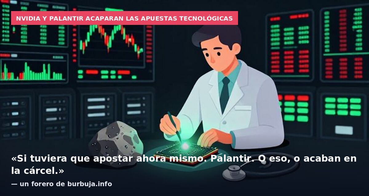 Nvidia y Palantir acaparan las apuestas tecnológicas: «Si tuviera que apostar ahora mismo. Palantir. O eso, o acaban en la cárcel.» — un forero de burbuja.info