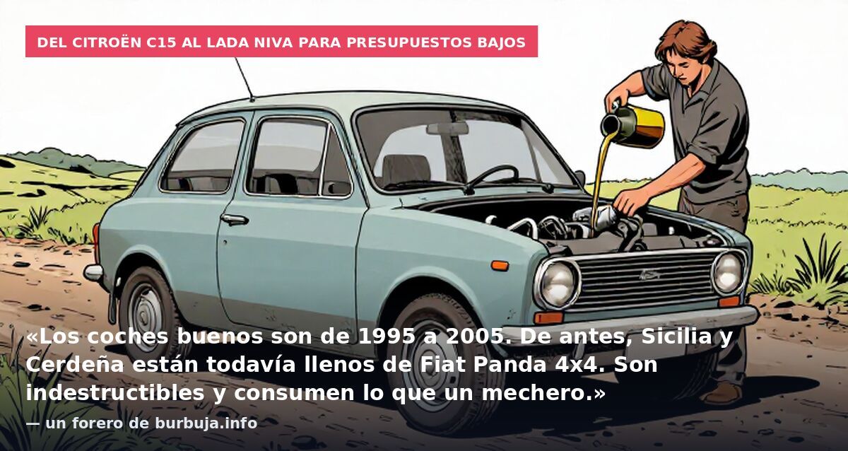 Del Citroën C15 al Lada Niva para presupuestos bajos: «Los coches buenos son de 1995 a 2005. De antes, Sicilia y Cerdeña están todavía llenos de Fiat Panda 4x4. Son indestructibles y consumen lo que un mechero.» — un forero de burbuja.info