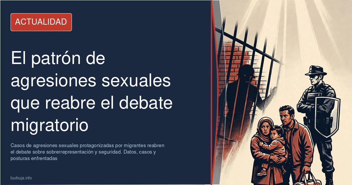 Montaje de titulares de prensa sobre agresiones sexuales y nacionalidad de los agresores en España