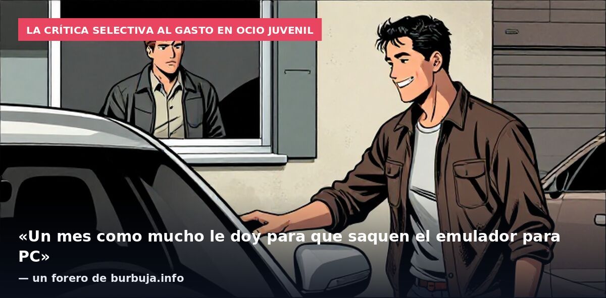 La crítica selectiva al gasto en ocio juvenil: «Un mes como mucho le doy para que saquen el emulador para PC» — un forero de burbuja.info
