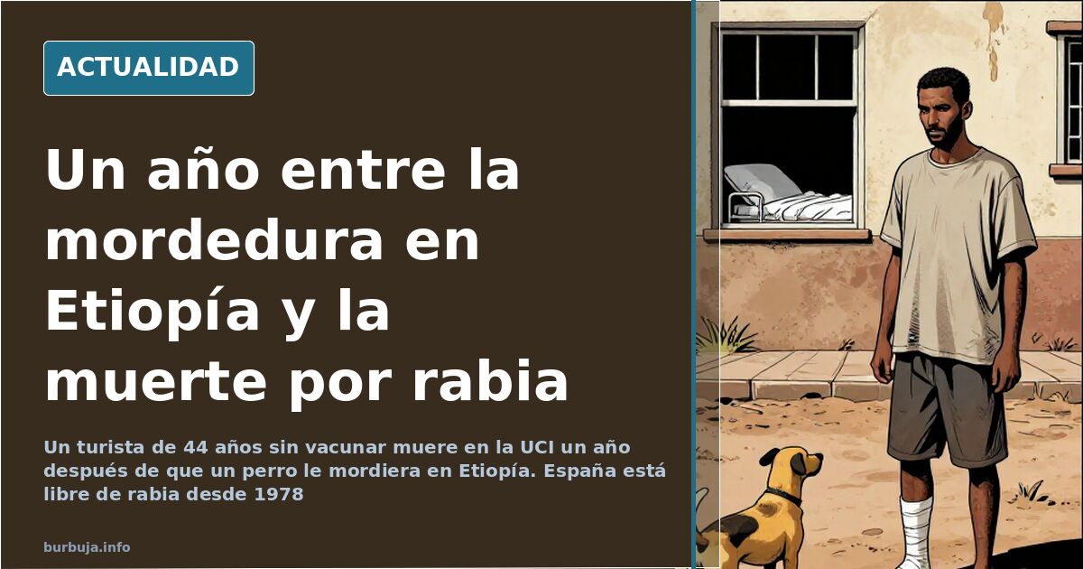 Fachada de un hospital español con luz natural, ilustración editorial sobre el caso de rabia importada de Etiopía