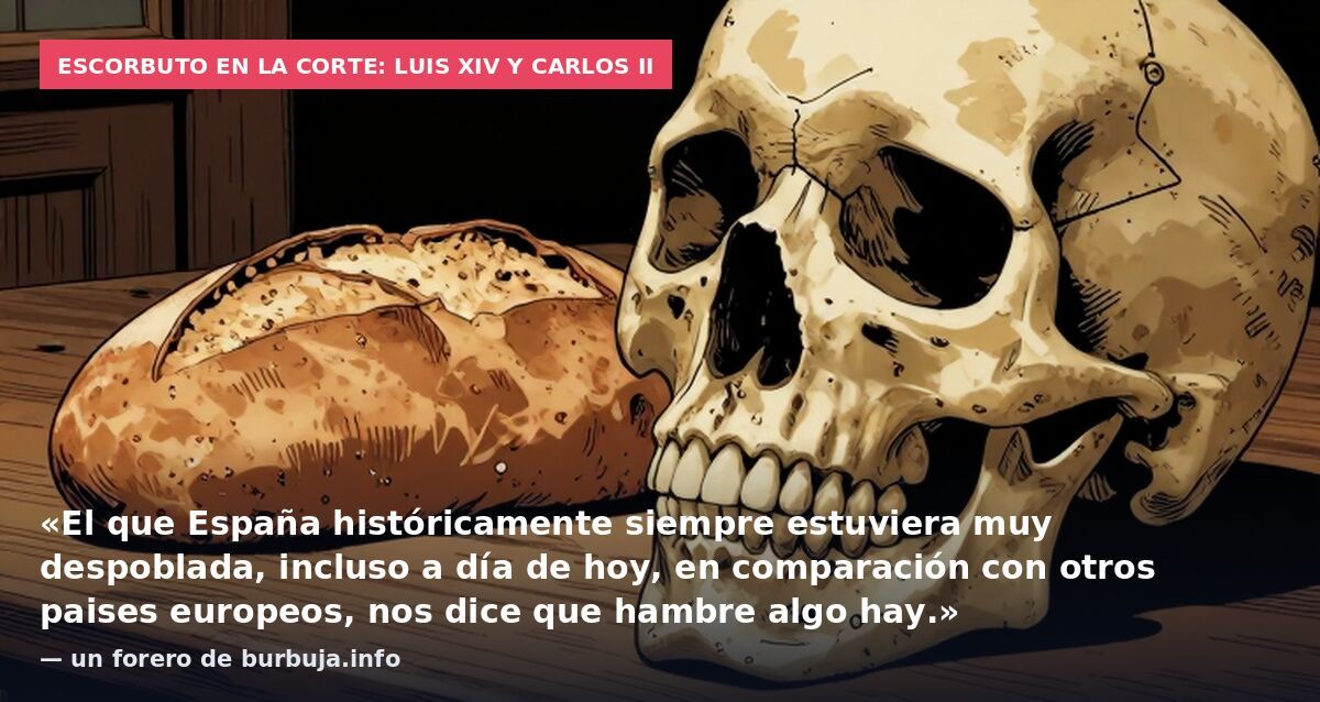 Escorbuto en la corte: Luis XIV y Carlos II: «El que España históricamente siempre estuviera muy despoblada, incluso a día de hoy, en comparación con otros paises europeos, nos dice que hambre algo hay.» — un forero de burbuja.info