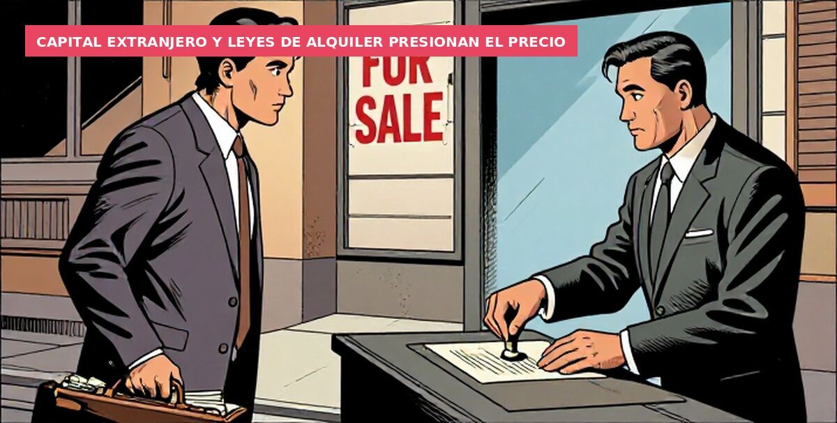 Capital extranjero y leyes de alquiler presionan el precio