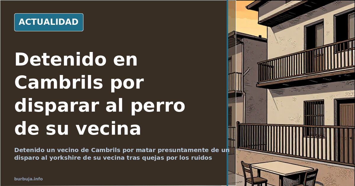 Terraza de una vivienda en el barrio de Nou Cambrils donde un perro yorkshire de 7 años murió alcanzado por un disparo