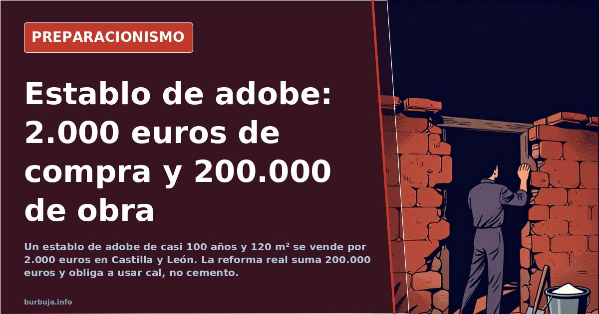 Adobe stable for €2,000: renovation costs 100 times more