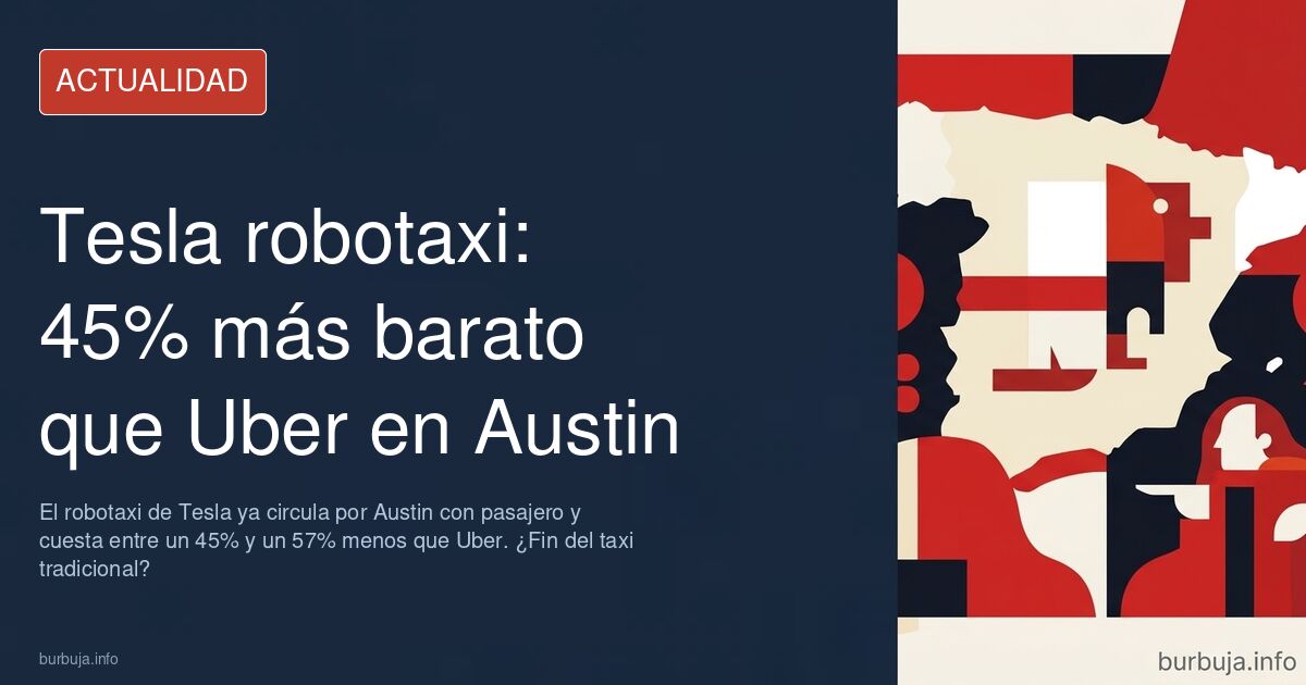 Robotaxi Tesla Cybercab circulando por Austin, Texas, sin conductor
