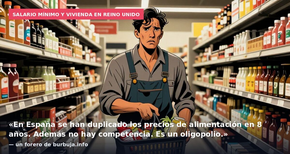 Salario mínimo y vivienda en Reino Unido: «En España se han duplicado los precios de alimentación en 8 años. Además no hay competencia. Es un oligopolio.» — un forero de burbuja.info