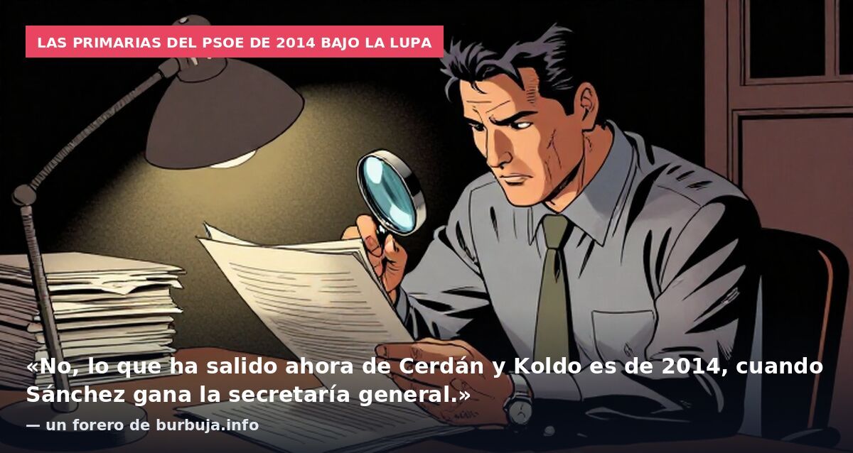 Las primarias del PSOE de 2014 bajo la lupa: «No, lo que ha salido ahora de Cerdán y Koldo es de 2014, cuando Sánchez gana la secretaría general.» — un forero de burbuja.info