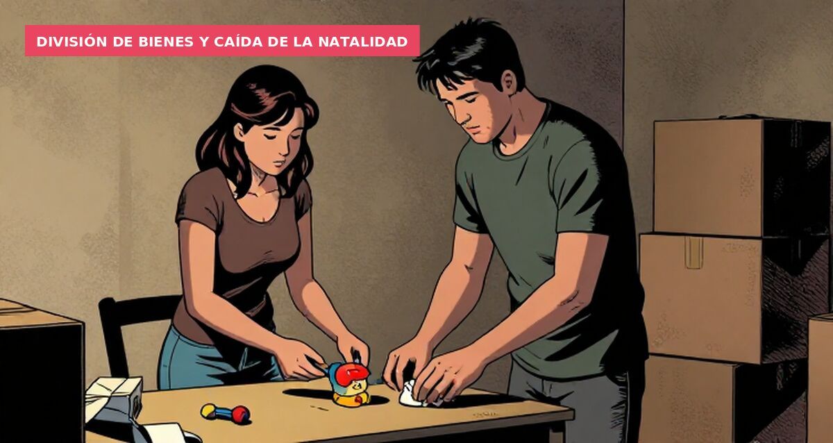 División de bienes y caída de la natalidad
