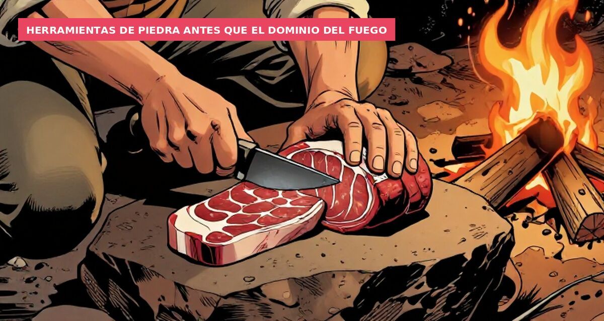 Herramientas de piedra antes que el dominio del fuego