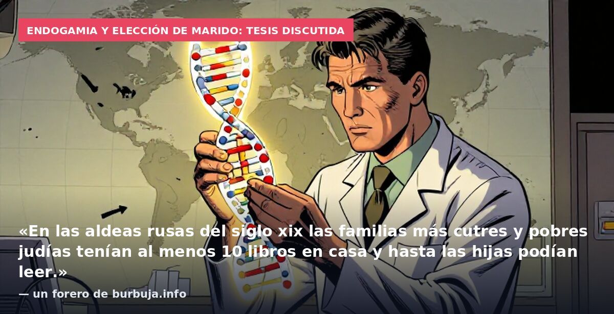 Endogamia y elección de marido: tesis discutida: «En las aldeas rusas del siglo xix las familias más cutres y pobres judías tenían al menos 10 libros en casa y hasta las hijas podían leer.» — un forero de burbuja.info
