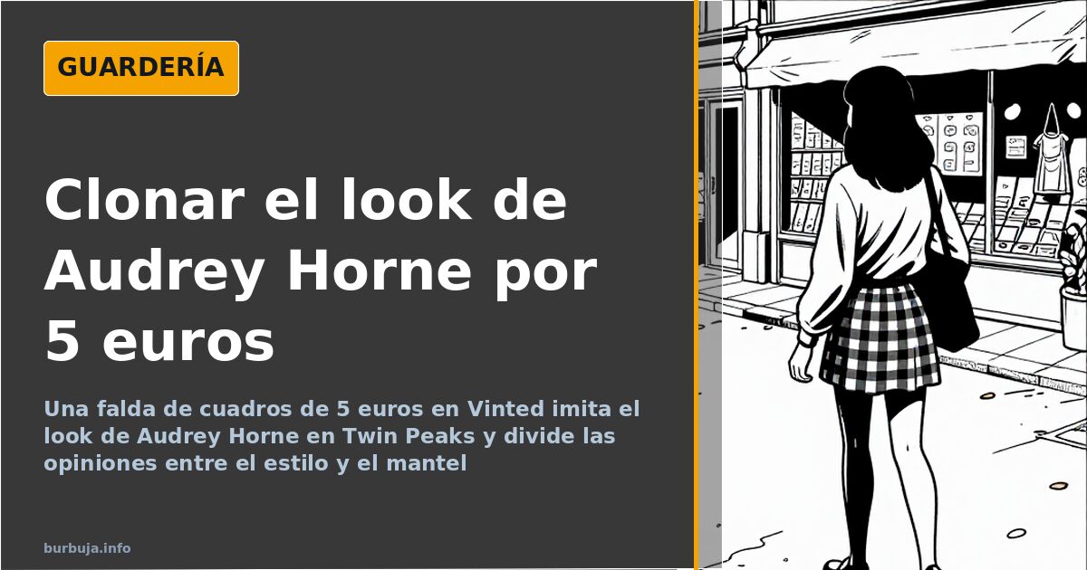 Falda de cuadros hasta la rodilla y derbys bicolor blanco y negro que imitan el look de Audrey Horne en Twin Peaks