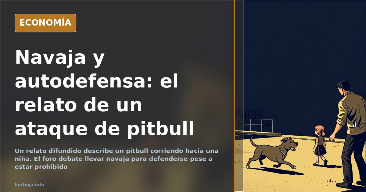 Ilustración editorial de una navaja plegable abierta sobre fondo oscuro, símbolo del debate sobre la autodefensa ciudadana an