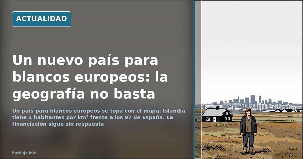 Mapa de Europa abierto sobre una mesa con Islandia y España señaladas, ilustración editorial sobre el plan de un nuevo país