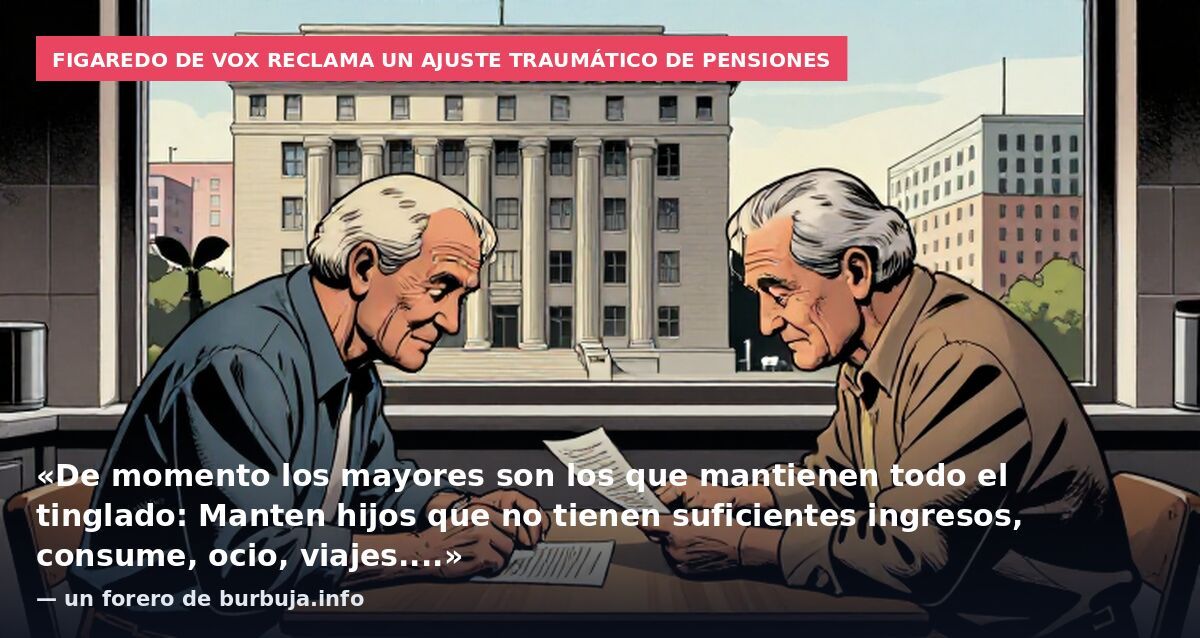 Figaredo de Vox reclama un ajuste traumático de pensiones: «De momento los mayores son los que mantienen todo el tinglado: Manten hijos que no tienen suficientes ingresos, consume, ocio, viajes....» — un forero de burbuja.info