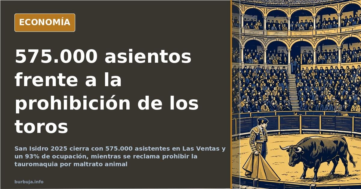 Tendidos llenos de una plaza de toros durante una corrida, con el ruedo y el público en primer plano