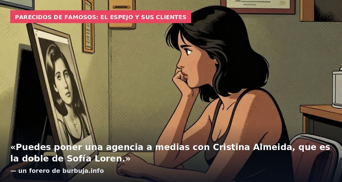 Parecidos de famosos: el espejo y sus clientes: «Puedes poner una agencia a medias con Cristina Almeida, que es la doble de Sofía Loren.» — un forero de burbuja.info
