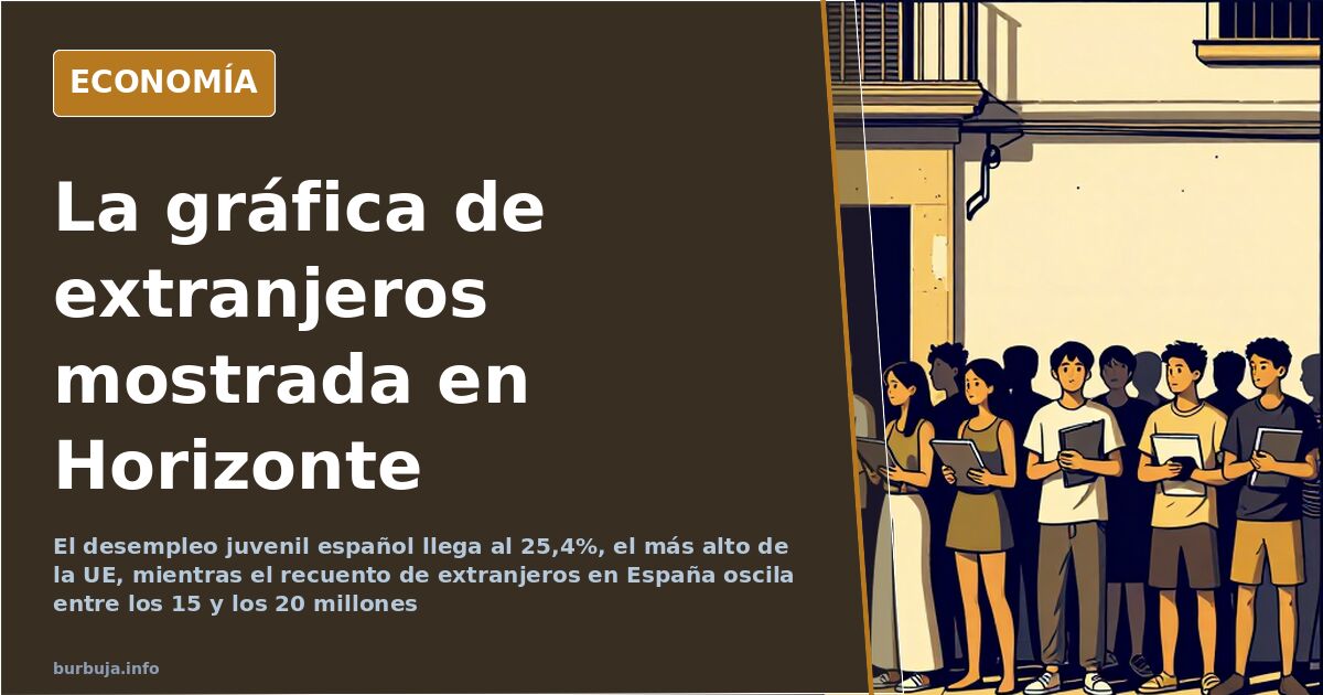 Gráfico sobre la evolución del número de extranjeros en España difundido en el contexto del programa Horizonte