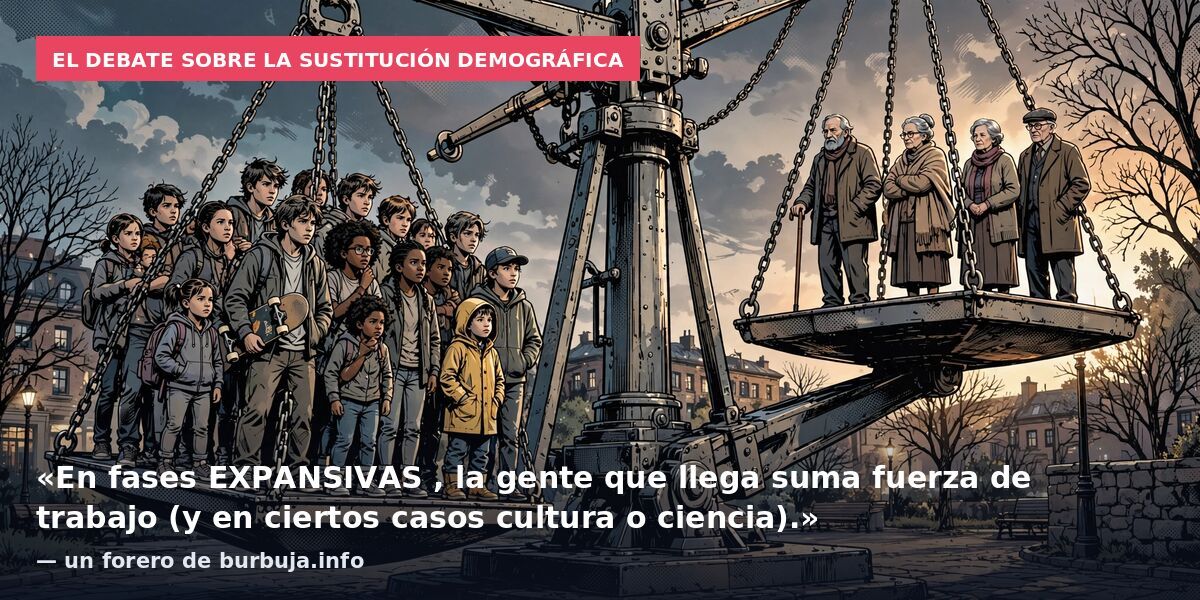 El debate sobre la sustitución demográfica: «En fases EXPANSIVAS , la gente que llega suma fuerza de trabajo (y en ciertos casos cultura o ciencia).» — un forero de burbuja.info