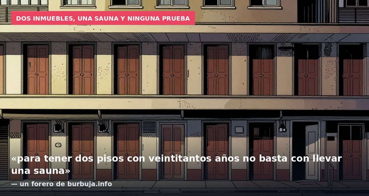 Dos inmuebles, una sauna y ninguna prueba: «para tener dos pisos con veintitantos años no basta con llevar una sauna» — un forero de burbuja.info
