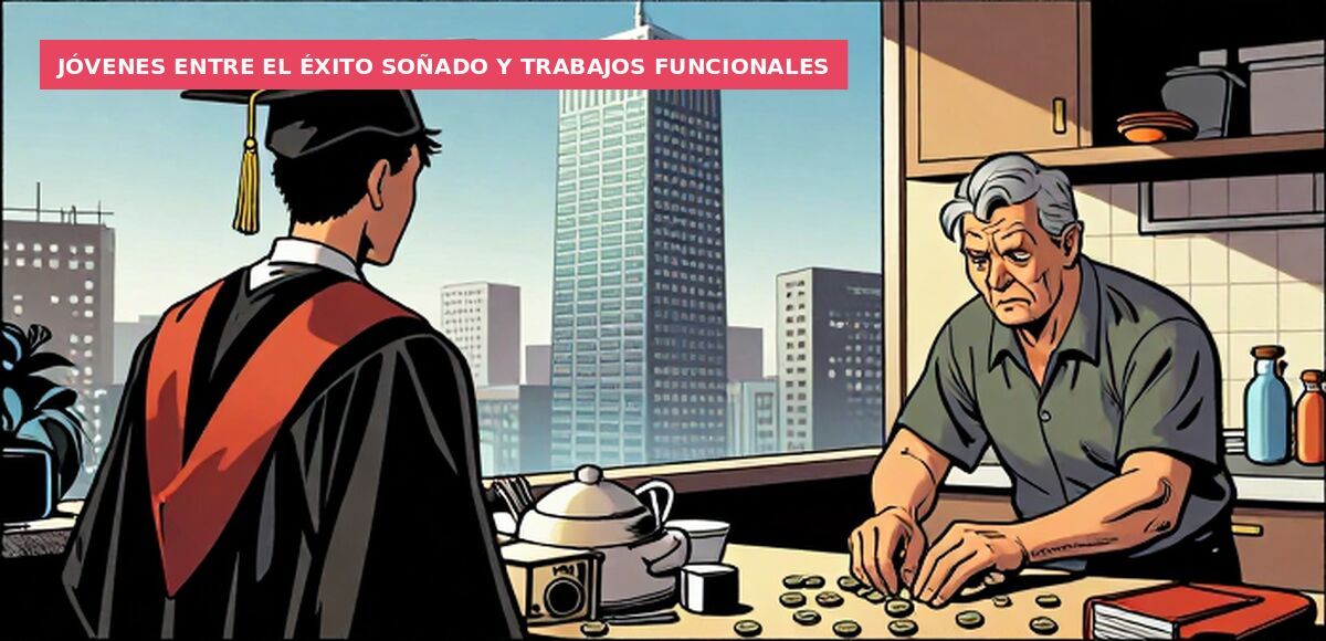 Jóvenes entre el éxito soñado y trabajos funcionales