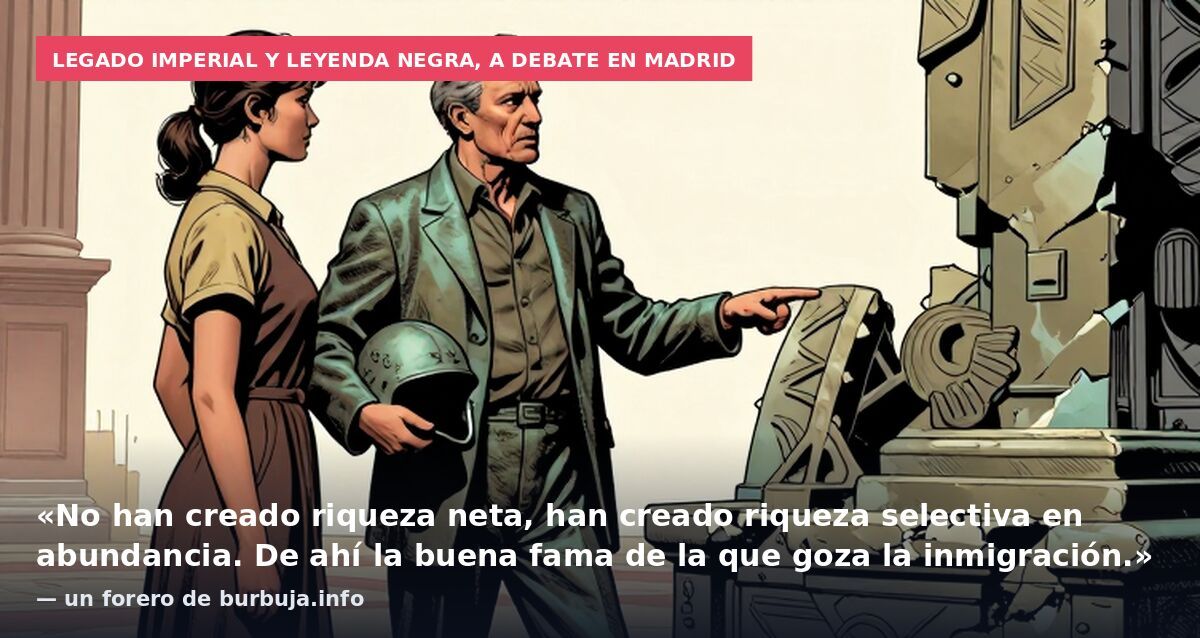 Legado imperial y leyenda negra, a debate en Madrid: «No han creado riqueza neta, han creado riqueza selectiva en abundancia. De ahí la buena fama de la que goza la inmigración.» — un forero de burbuja.info