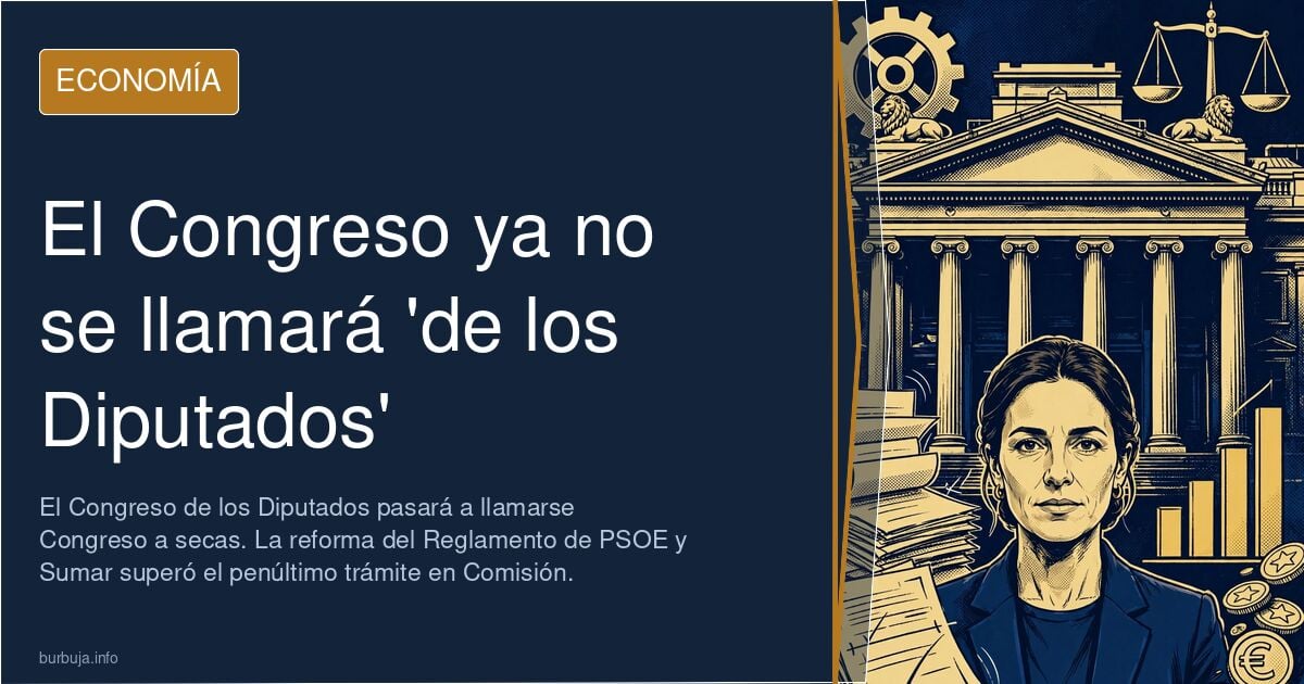 Fachada del Congreso de los Diputados con su denominación oficial tras la reforma del lenguaje inclusivo