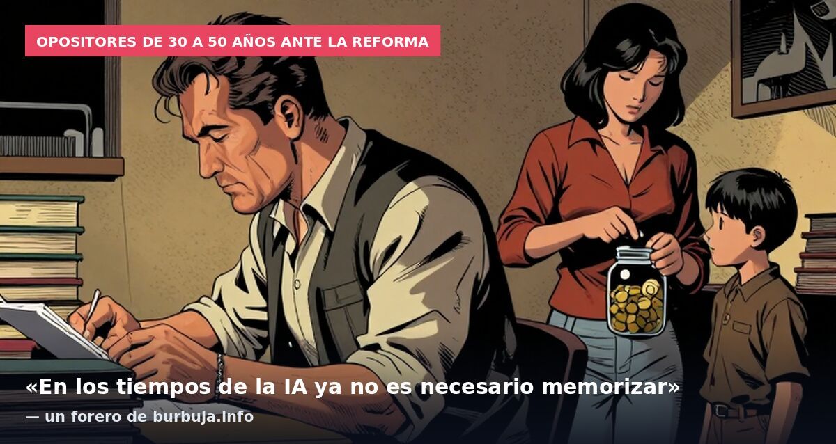 Opositores de 30 a 50 años ante la reforma: «En los tiempos de la IA ya no es necesario memorizar» — un forero de burbuja.info