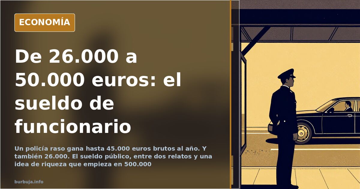 Nómina y calculadora sobre una mesa junto a un coche aparcado, ilustración sobre los sueldos de los funcionarios en España